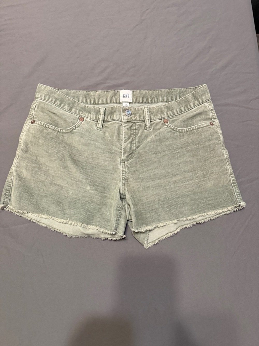 GAP Women's Olive-Green Denim Cutoff Shorts